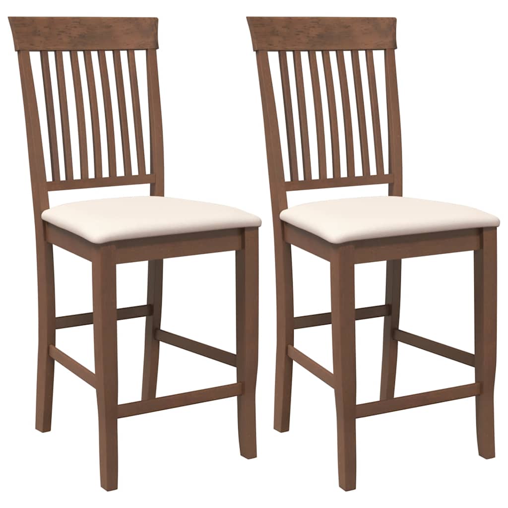 Barkrukken met kussens 2 stuks Bruin massief hout rubber is nu te koop bij PeponiXL, paradijselijk wonen!