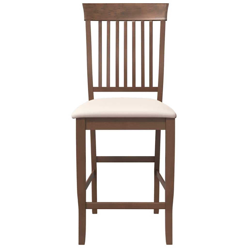 Barkrukken met kussens 2 stuks Bruin massief hout rubber is nu te koop bij PeponiXL, paradijselijk wonen!