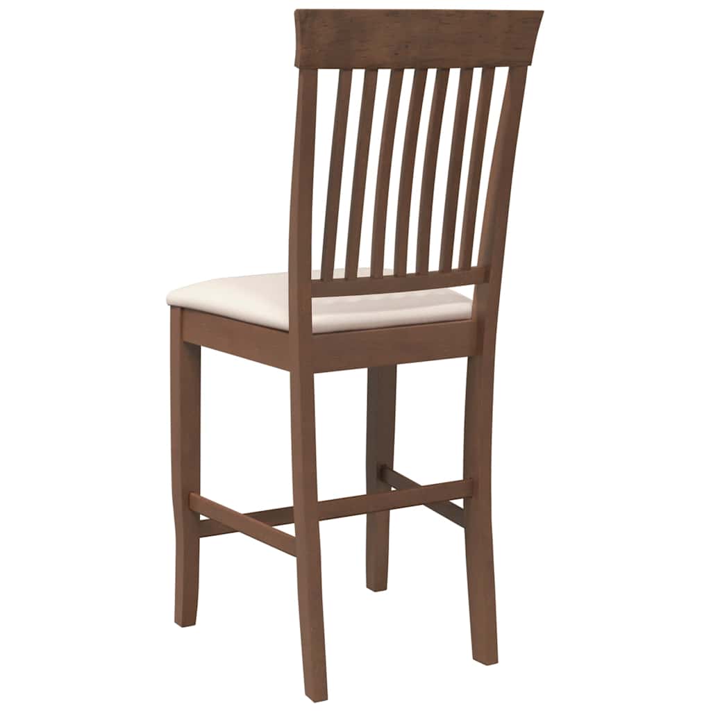 Barkrukken met kussens 2 stuks Bruin massief hout rubber is nu te koop bij PeponiXL, paradijselijk wonen!