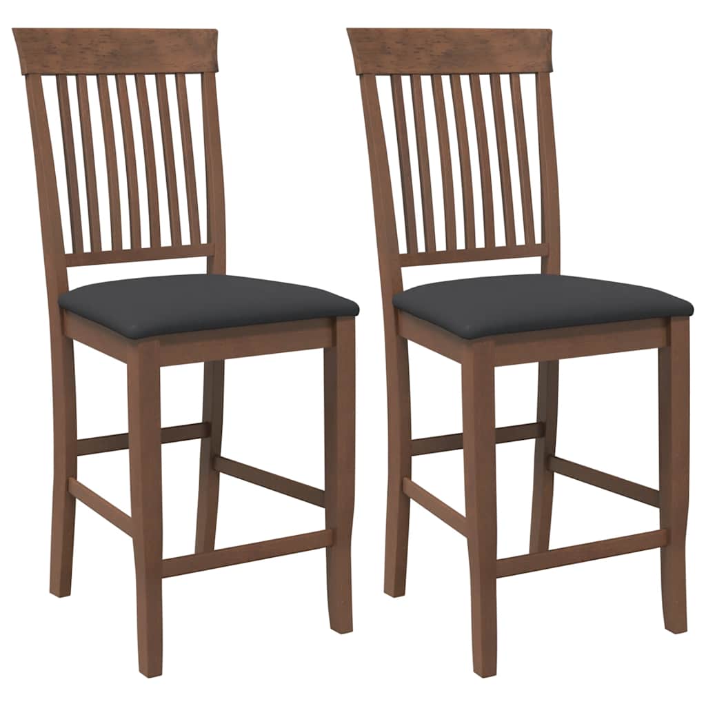 Barkrukken met kussens 2 stuks Bruin massief hout rubber is nu te koop bij PeponiXL, paradijselijk wonen!