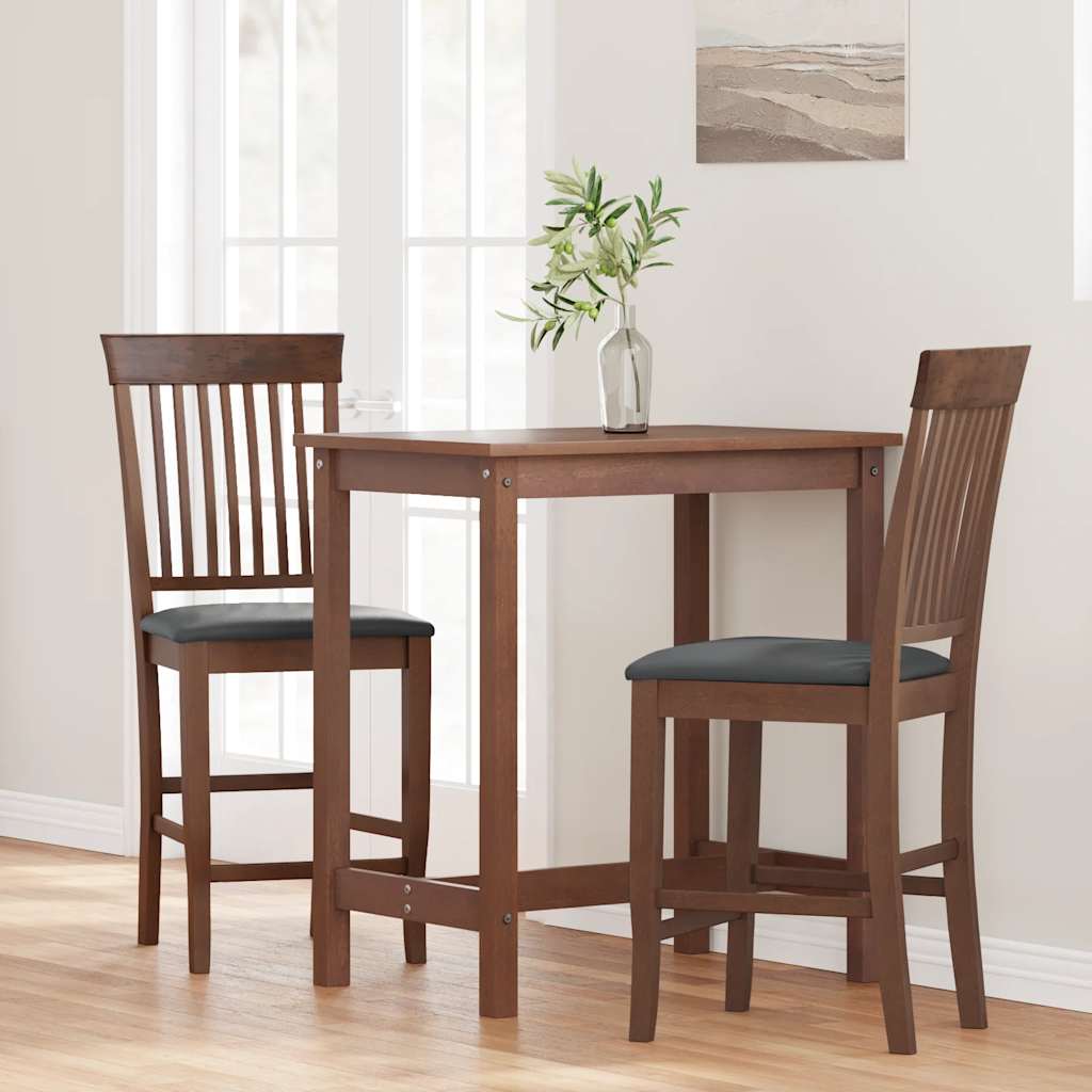 Barkrukken met kussens 2 stuks Bruin massief hout rubber is nu te koop bij PeponiXL, paradijselijk wonen!