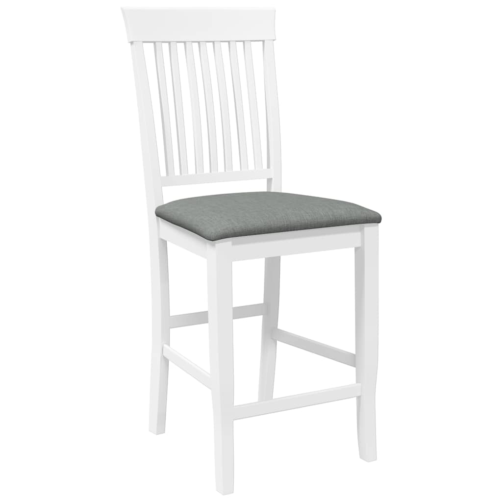 Barkrukken met kussens 2 stuks wit massief hout rubber is nu te koop bij PeponiXL, paradijselijk wonen!