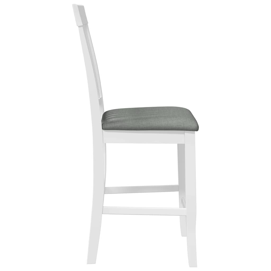 Barkrukken met kussens 2 stuks wit massief hout rubber is nu te koop bij PeponiXL, paradijselijk wonen!