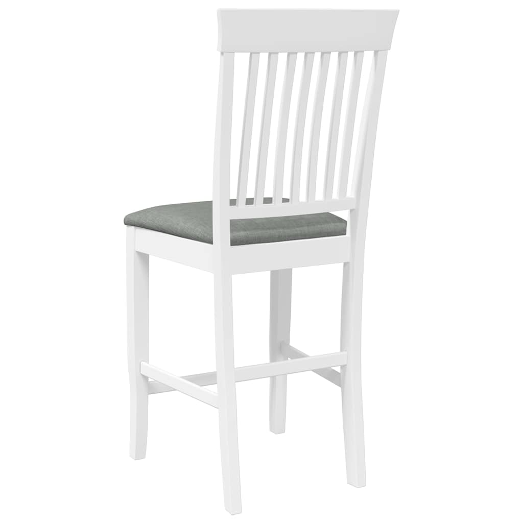Barkrukken met kussens 2 stuks wit massief hout rubber is nu te koop bij PeponiXL, paradijselijk wonen!