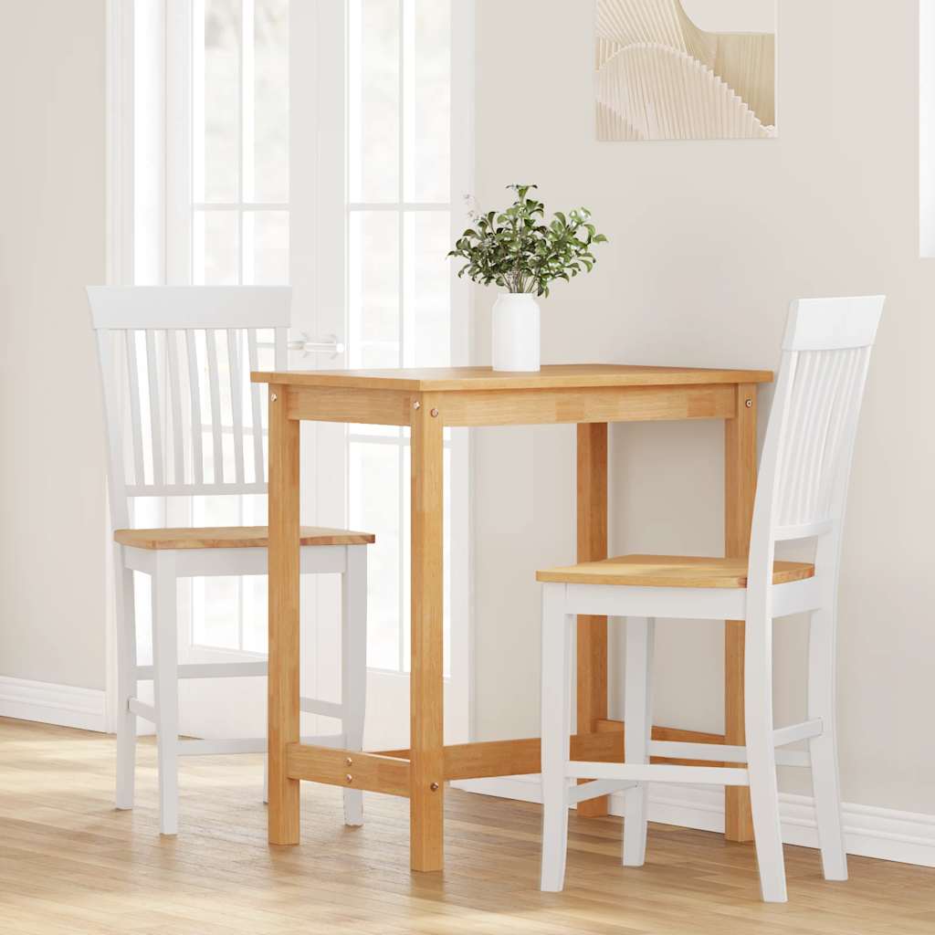 Barkrukken 2 stuks Wit Massief Hout Rubber is nu te koop bij PeponiXL, paradijselijk wonen!