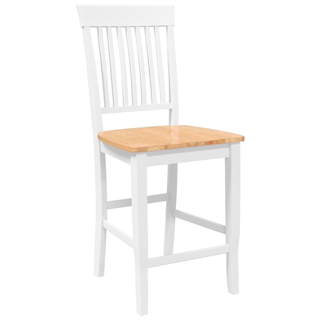 Barkrukken 2 stuks Wit Massief Hout Rubber is nu te koop bij PeponiXL, paradijselijk wonen!