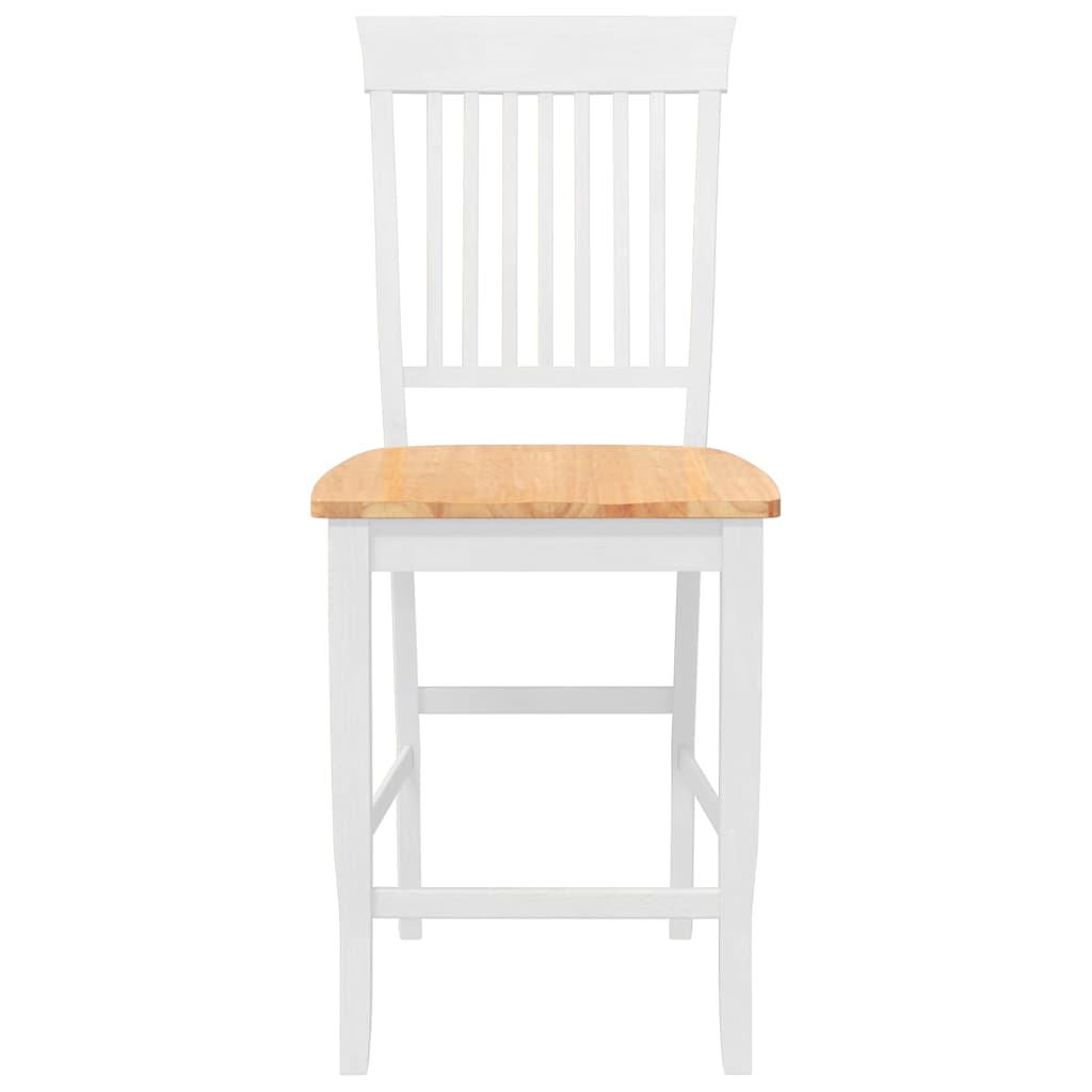 Barkrukken 2 stuks Wit Massief Hout Rubber is nu te koop bij PeponiXL, paradijselijk wonen!