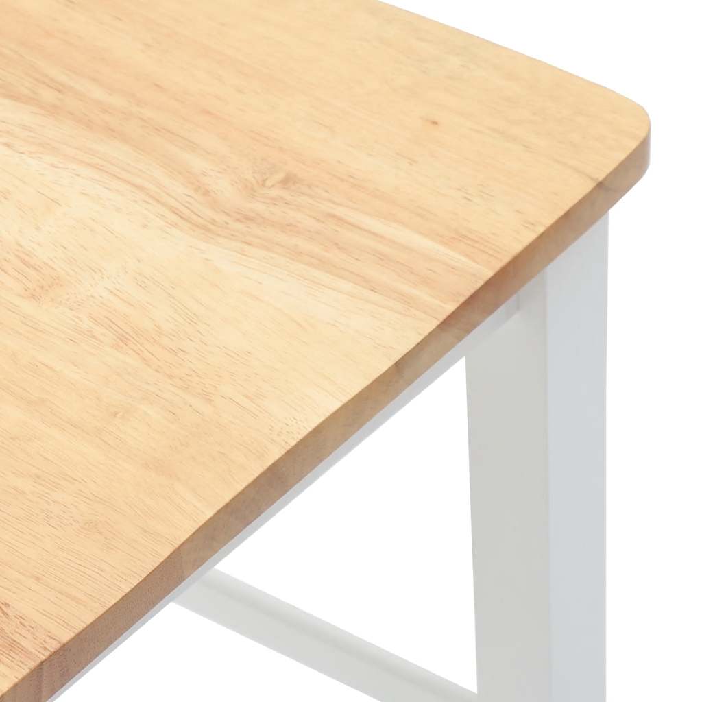 Barkrukken 2 stuks Wit Massief Hout Rubber is nu te koop bij PeponiXL, paradijselijk wonen!