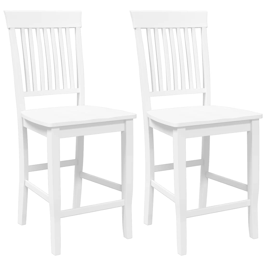 Barkrukken 2 stuks Wit Massief Hout Rubber is nu te koop bij PeponiXL, paradijselijk wonen!