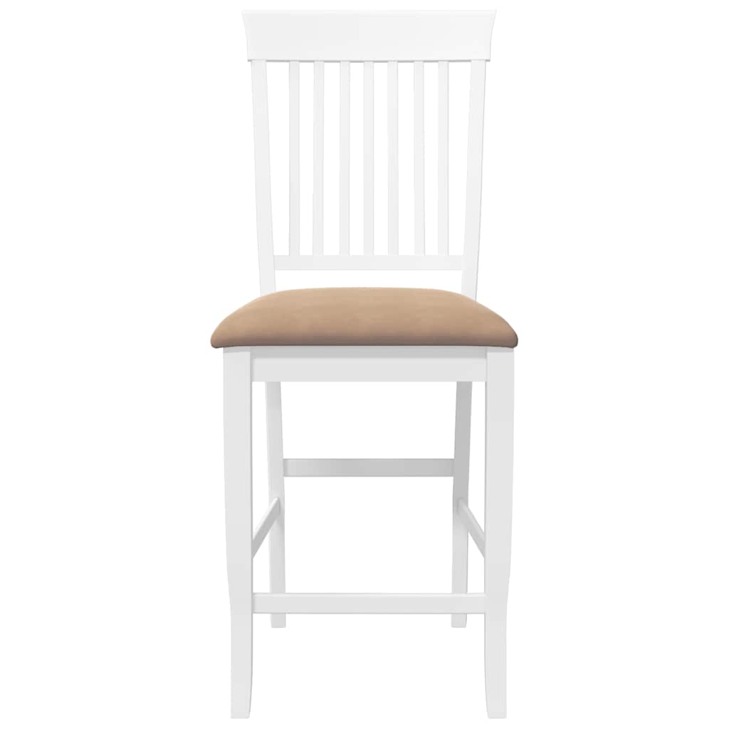 Barkrukken met kussens 2 stuks wit massief hout rubber is nu te koop bij PeponiXL, paradijselijk wonen!