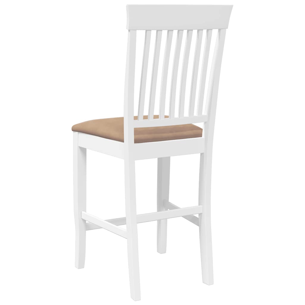 Barkrukken met kussens 2 stuks wit massief hout rubber is nu te koop bij PeponiXL, paradijselijk wonen!