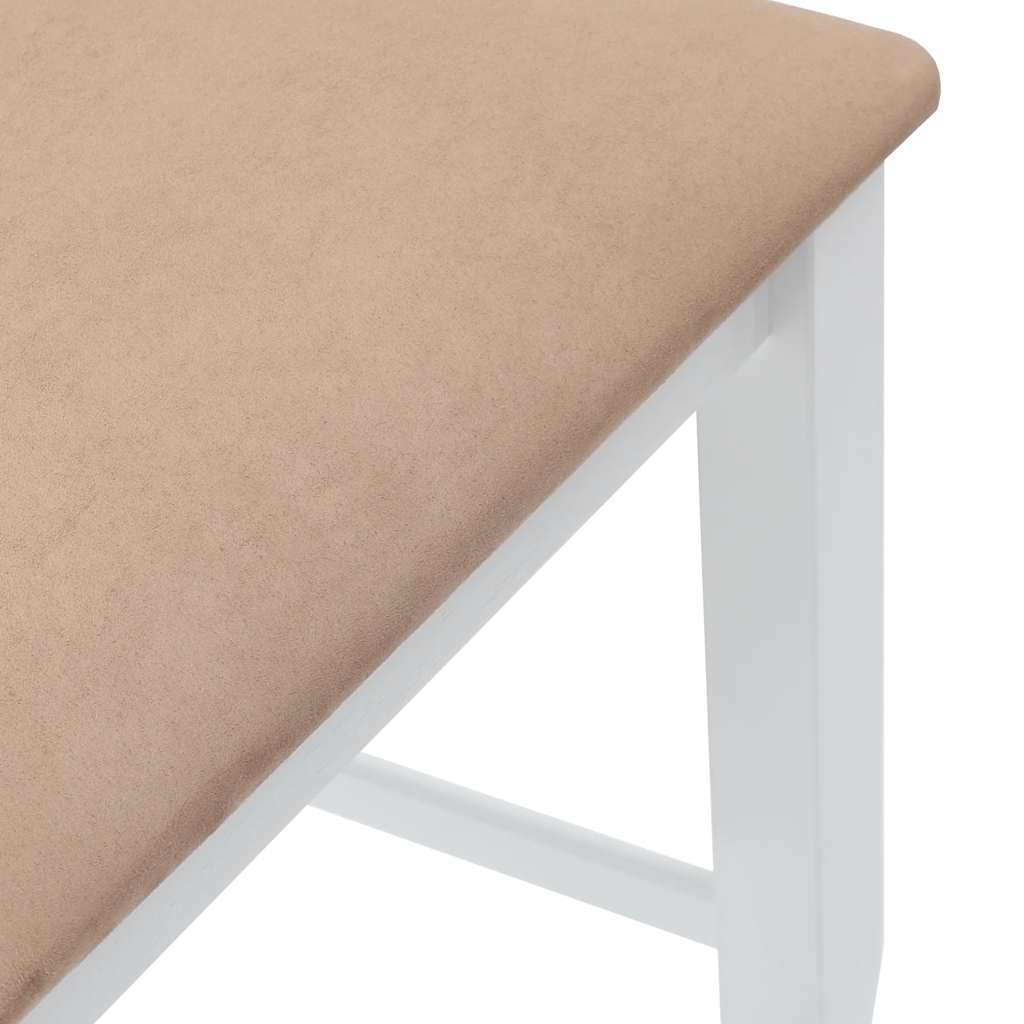 Barkrukken met kussens 2 stuks wit massief hout rubber is nu te koop bij PeponiXL, paradijselijk wonen!