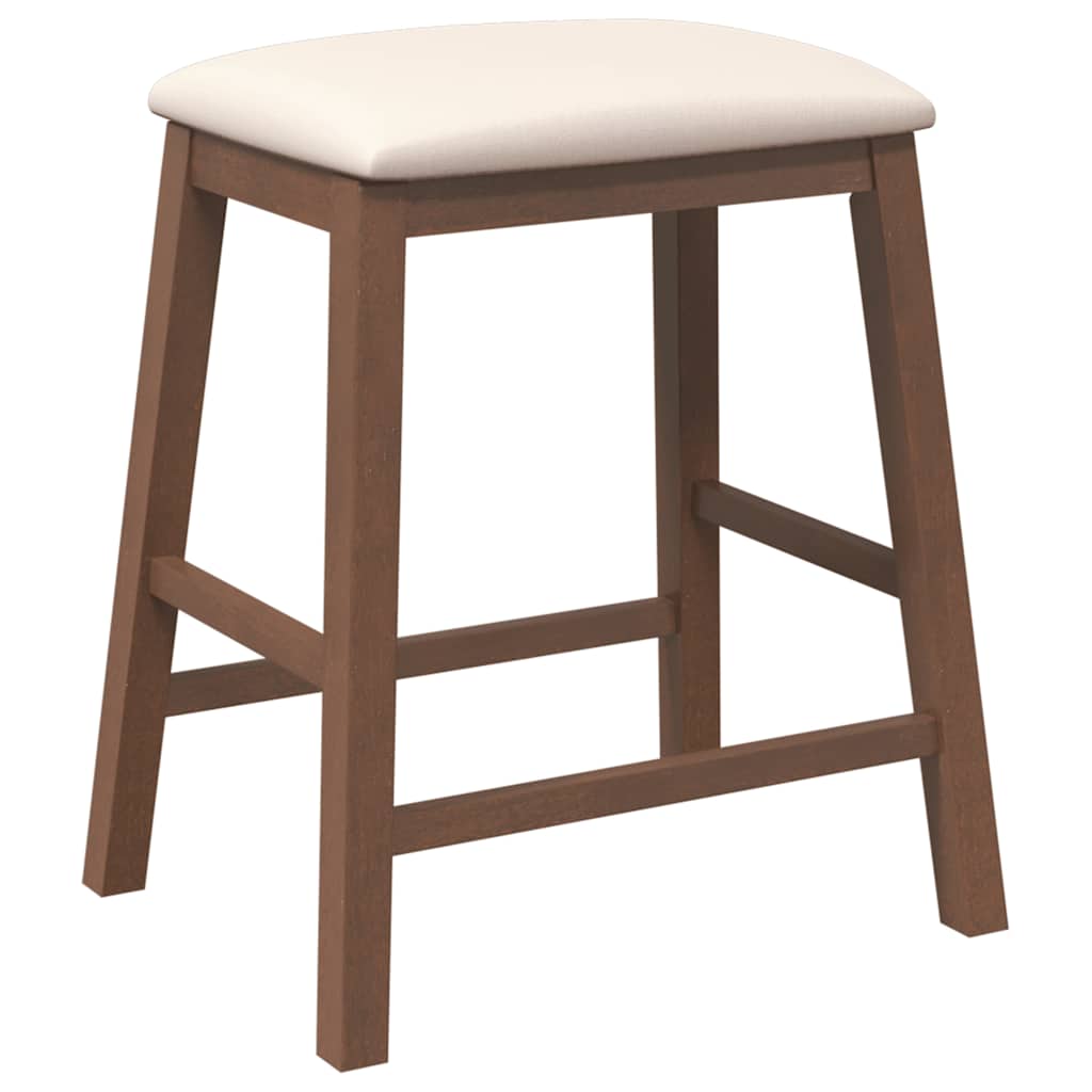 Barstoelen met kussens 2 st massief hout rubber bruin is nu te koop bij PeponiXL, paradijselijk wonen!