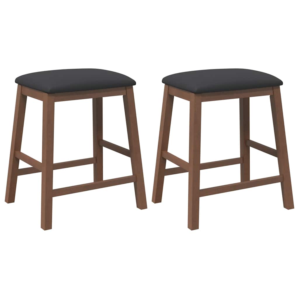 Barstoelen met kussens 2 st massief hout rubber bruin is nu te koop bij PeponiXL, paradijselijk wonen!