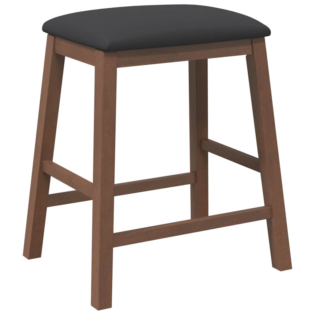 Barstoelen met kussens 2 st massief hout rubber bruin is nu te koop bij PeponiXL, paradijselijk wonen!