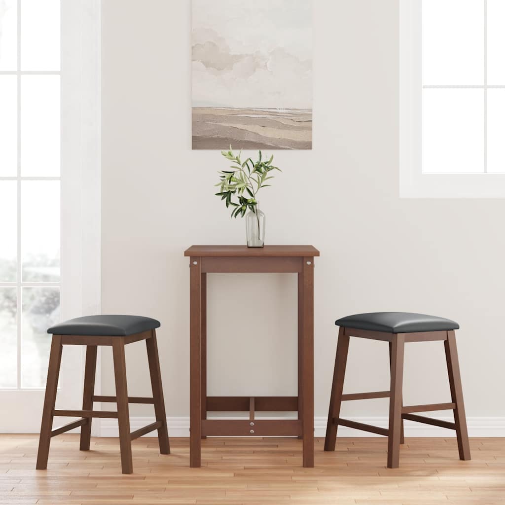 Barstoelen met kussens 2 st massief hout rubber bruin is nu te koop bij PeponiXL, paradijselijk wonen!