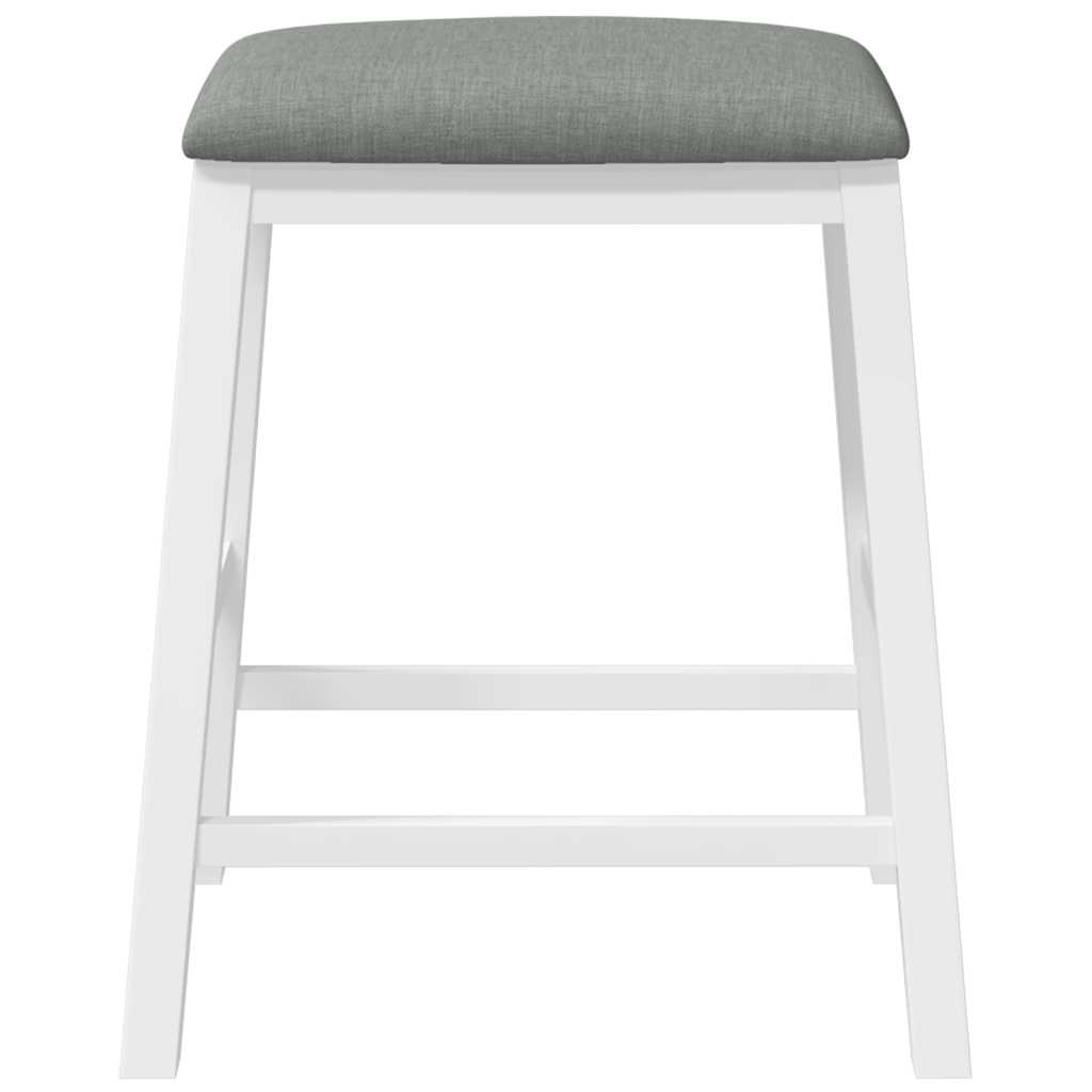 Barstoelen met kussens 2 st massief hout rubber wit is nu te koop bij PeponiXL, paradijselijk wonen!