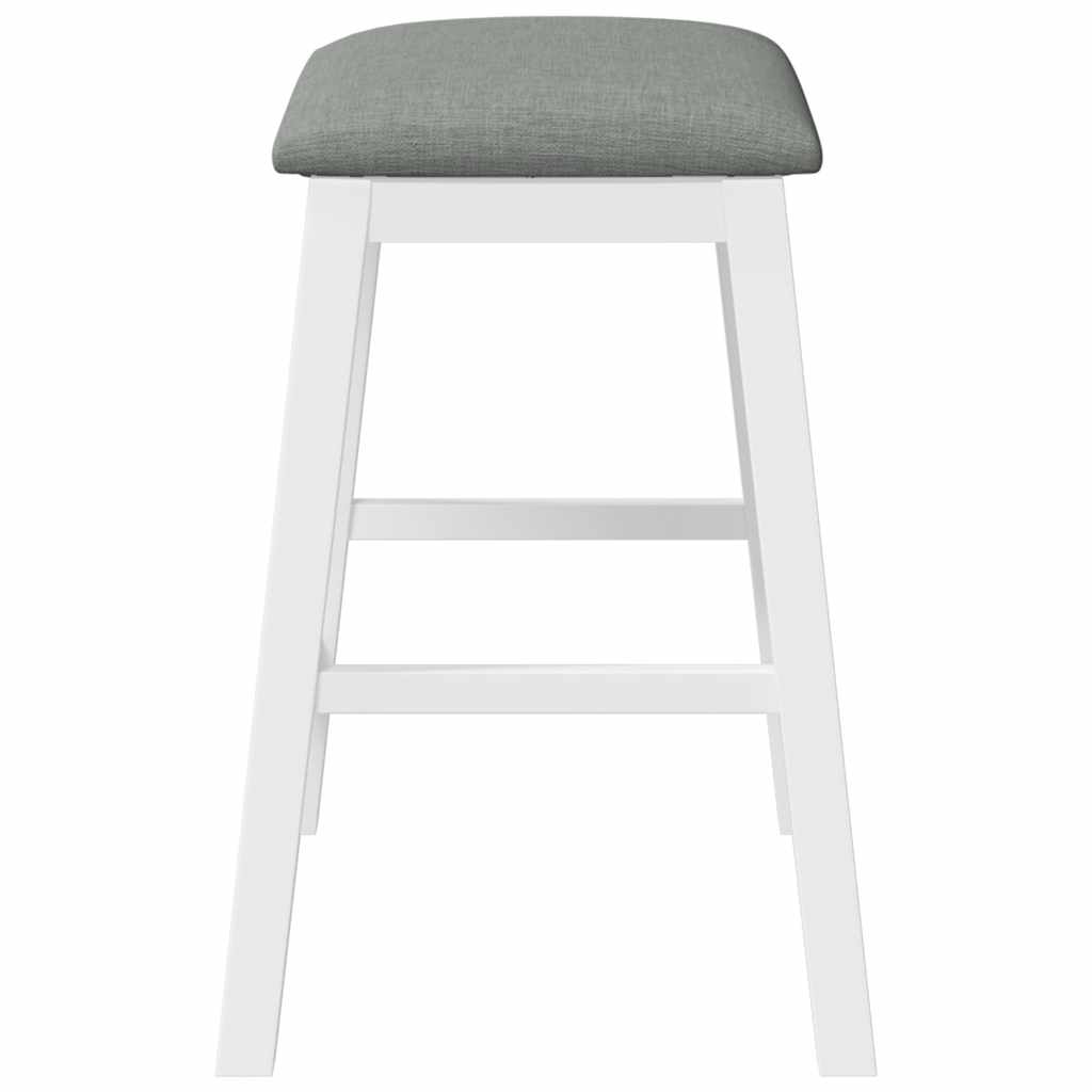 Barstoelen met kussens 2 st massief hout rubber wit is nu te koop bij PeponiXL, paradijselijk wonen!
