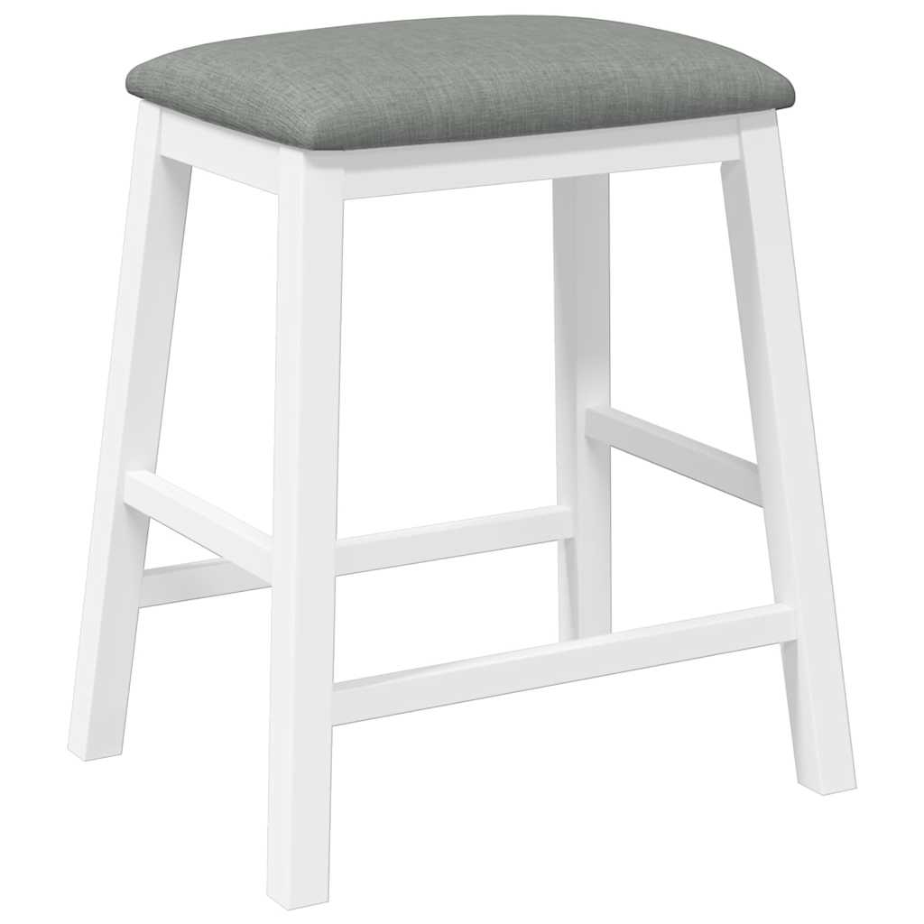 Barstoelen met kussens 2 st massief hout rubber wit is nu te koop bij PeponiXL, paradijselijk wonen!