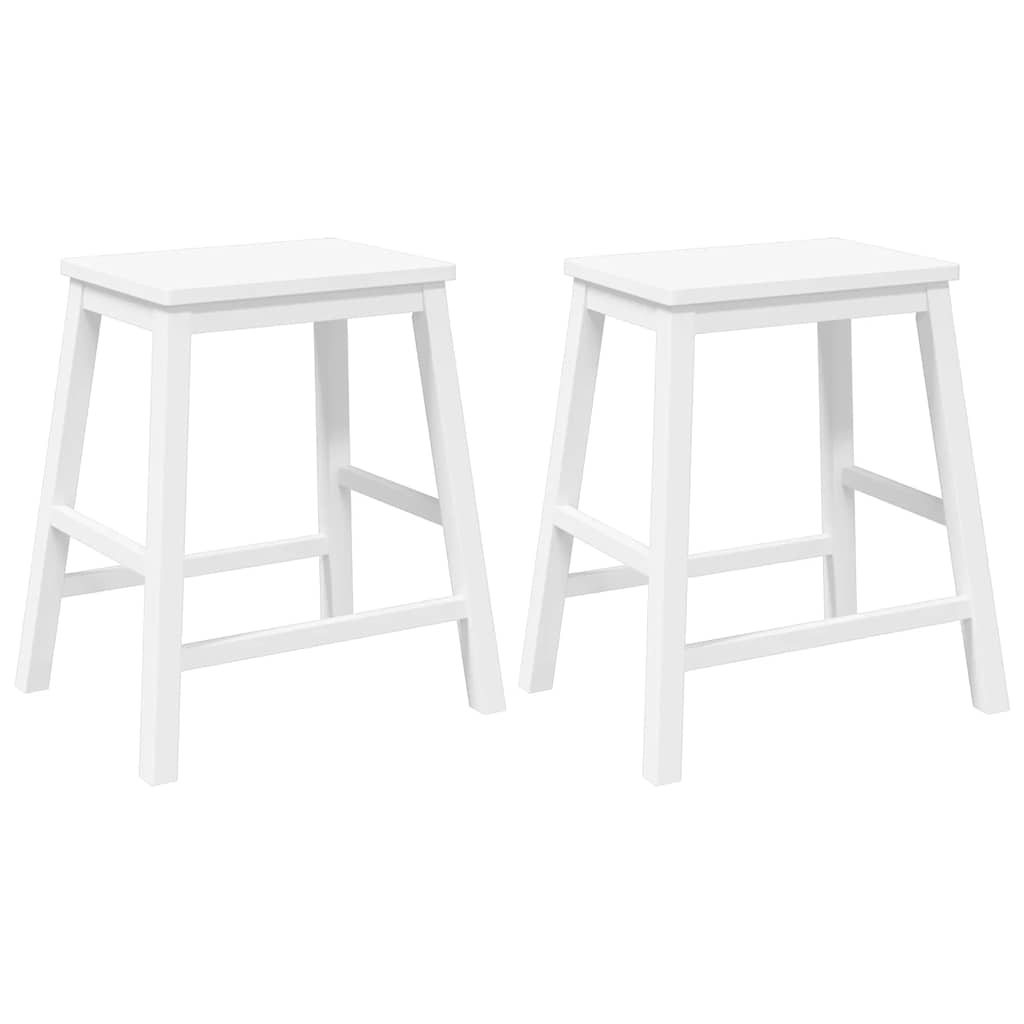 Barstoelen 2 st massief hout wit is nu te koop bij PeponiXL, paradijselijk wonen!