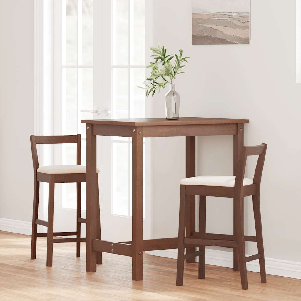 Barkrukken met kussens 2 stuks Bruin massief hout rubber is nu te koop bij PeponiXL, paradijselijk wonen!
