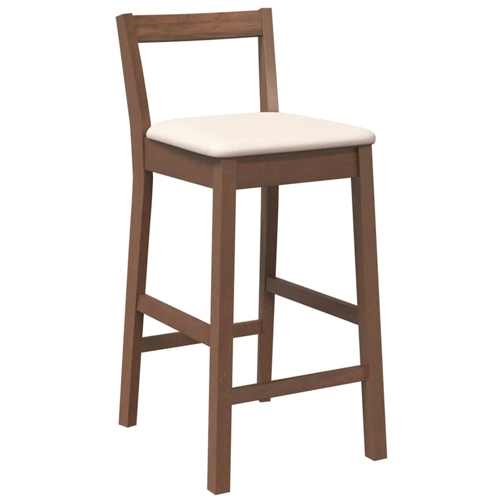 Barkrukken met kussens 2 stuks Bruin massief hout rubber is nu te koop bij PeponiXL, paradijselijk wonen!