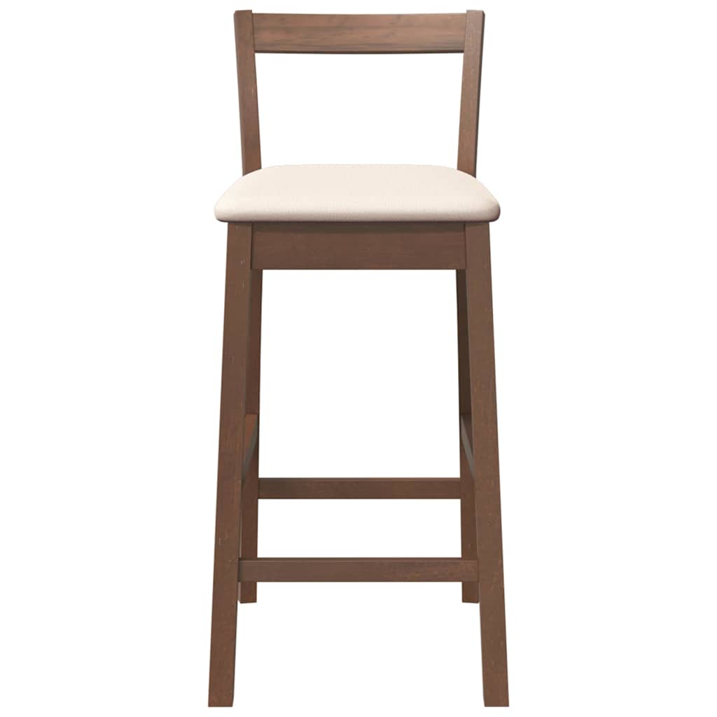 Barkrukken met kussens 2 stuks Bruin massief hout rubber is nu te koop bij PeponiXL, paradijselijk wonen!