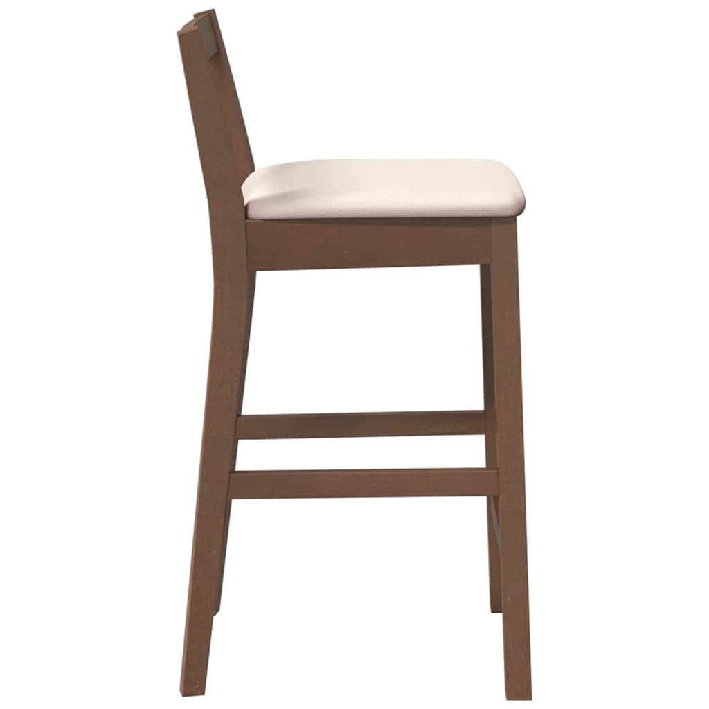 Barkrukken met kussens 2 stuks Bruin massief hout rubber is nu te koop bij PeponiXL, paradijselijk wonen!