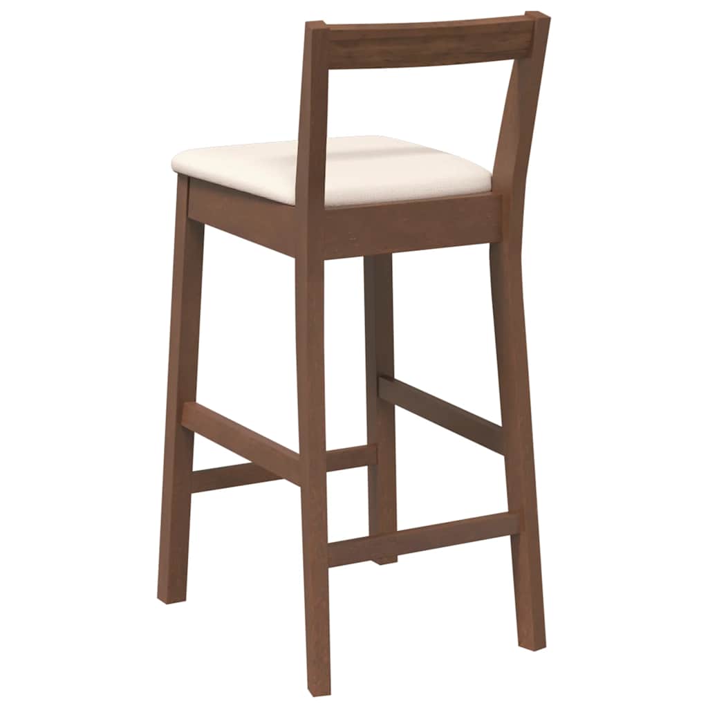 Barkrukken met kussens 2 stuks Bruin massief hout rubber is nu te koop bij PeponiXL, paradijselijk wonen!