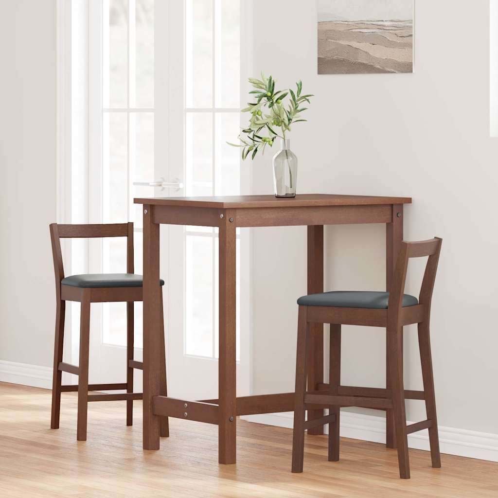 Barkrukken met kussens 2 stuks Bruin massief hout rubber is nu te koop bij PeponiXL, paradijselijk wonen!
