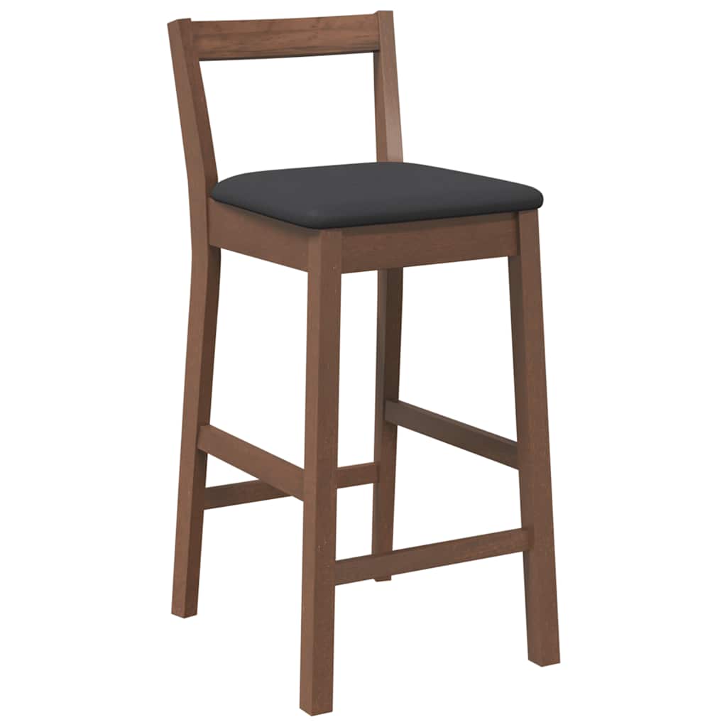 Barkrukken met kussens 2 stuks Bruin massief hout rubber is nu te koop bij PeponiXL, paradijselijk wonen!