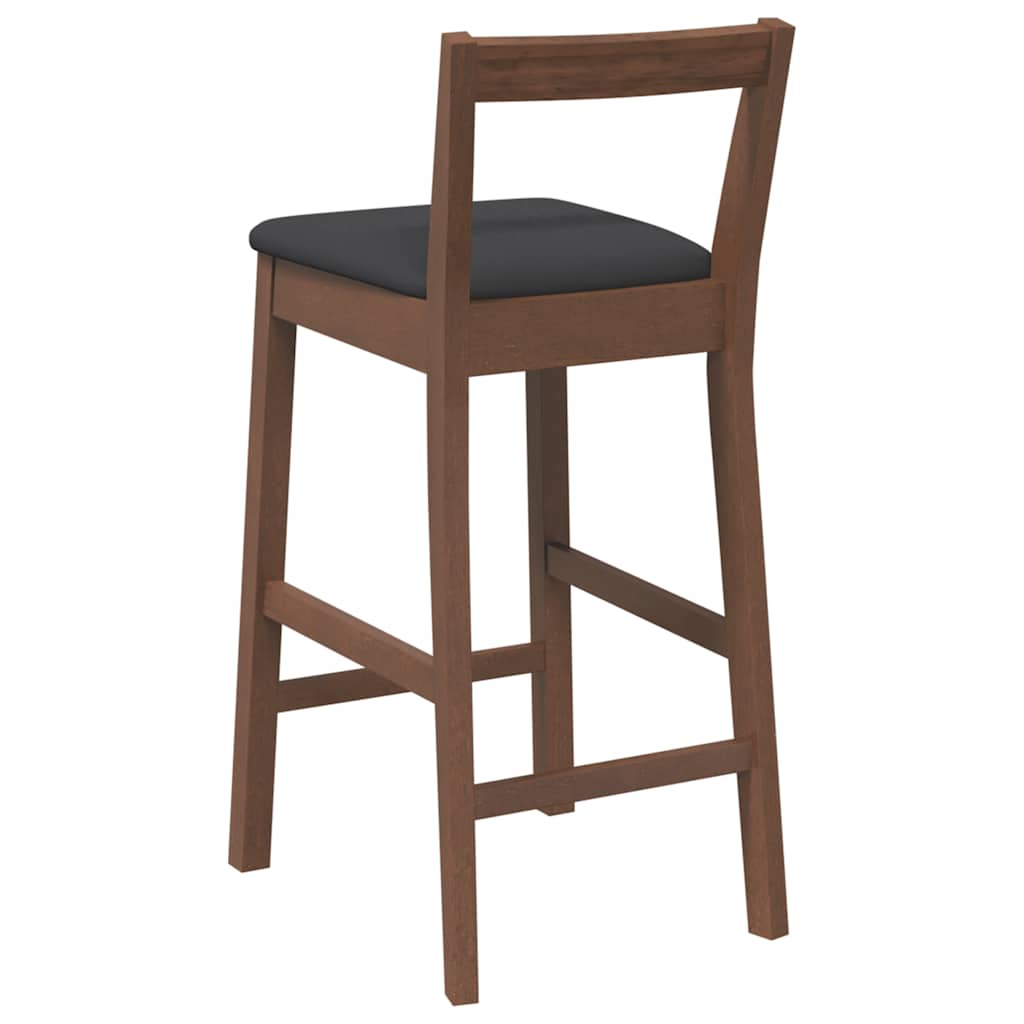 Barkrukken met kussens 2 stuks Bruin massief hout rubber is nu te koop bij PeponiXL, paradijselijk wonen!