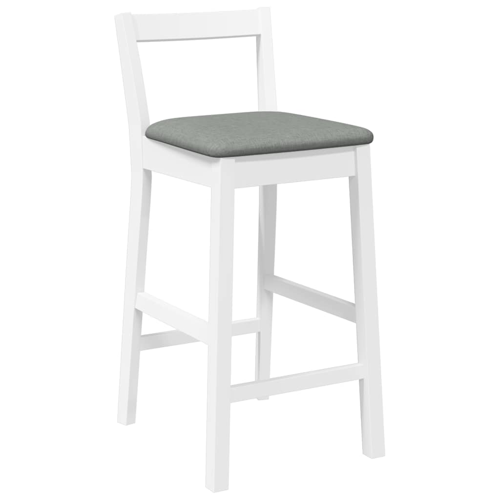 Barkrukken met kussens 2 stuks wit massief hout rubber is nu te koop bij PeponiXL, paradijselijk wonen!