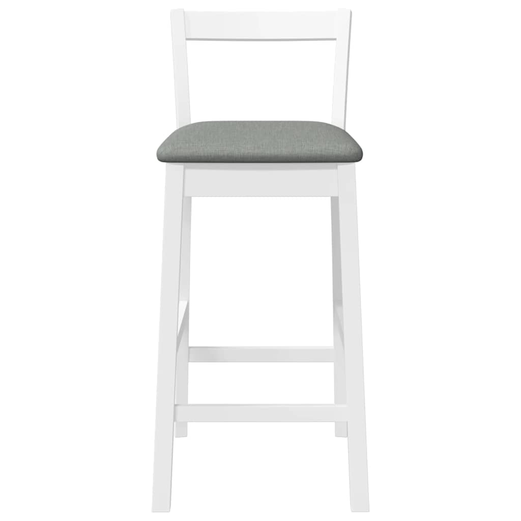 Barkrukken met kussens 2 stuks wit massief hout rubber is nu te koop bij PeponiXL, paradijselijk wonen!