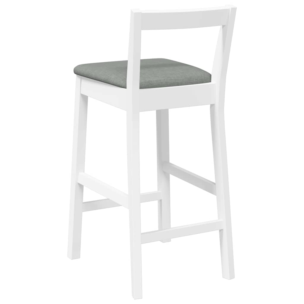 Barkrukken met kussens 2 stuks wit massief hout rubber is nu te koop bij PeponiXL, paradijselijk wonen!