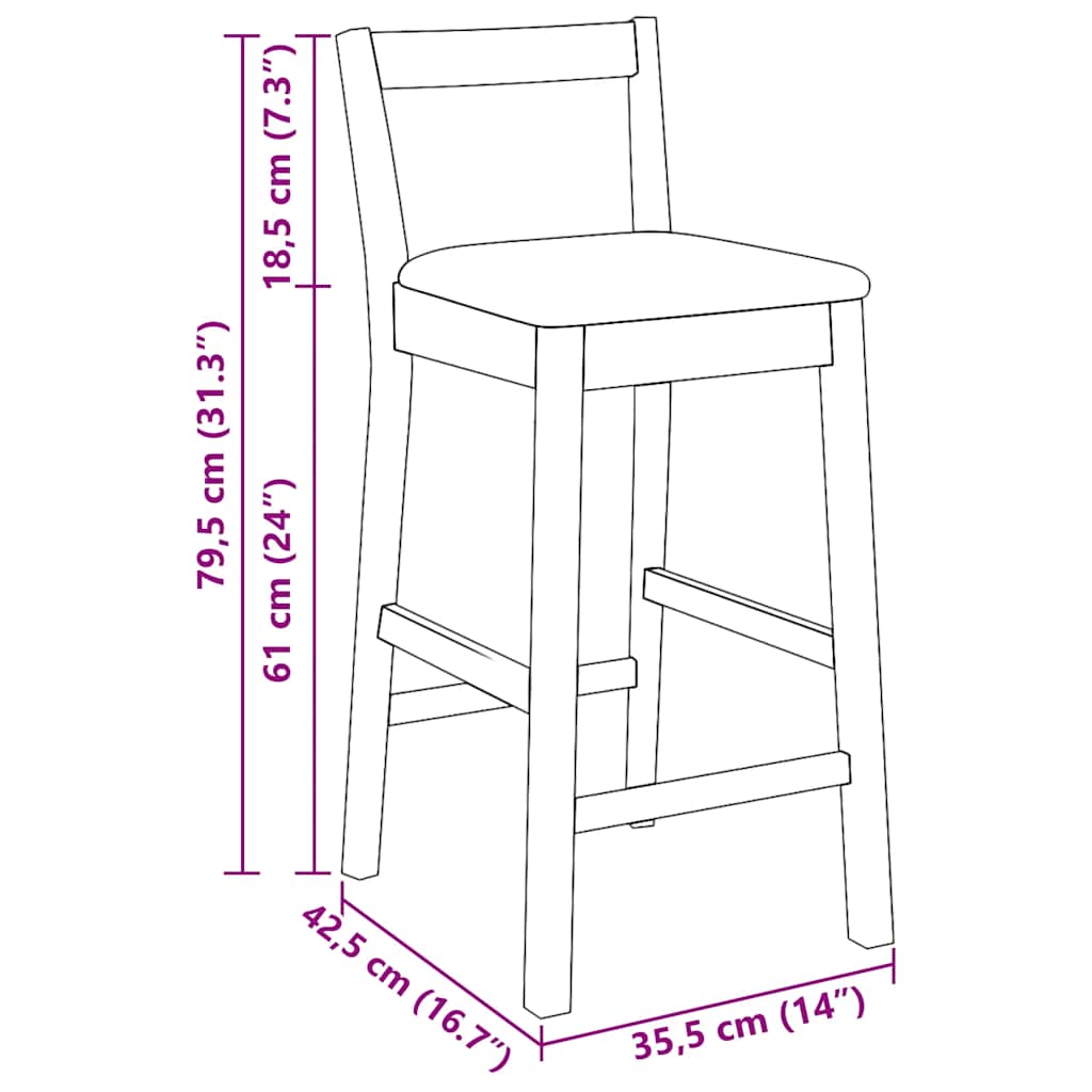 Barkrukken met kussens 2 stuks wit massief hout rubber is nu te koop bij PeponiXL, paradijselijk wonen!