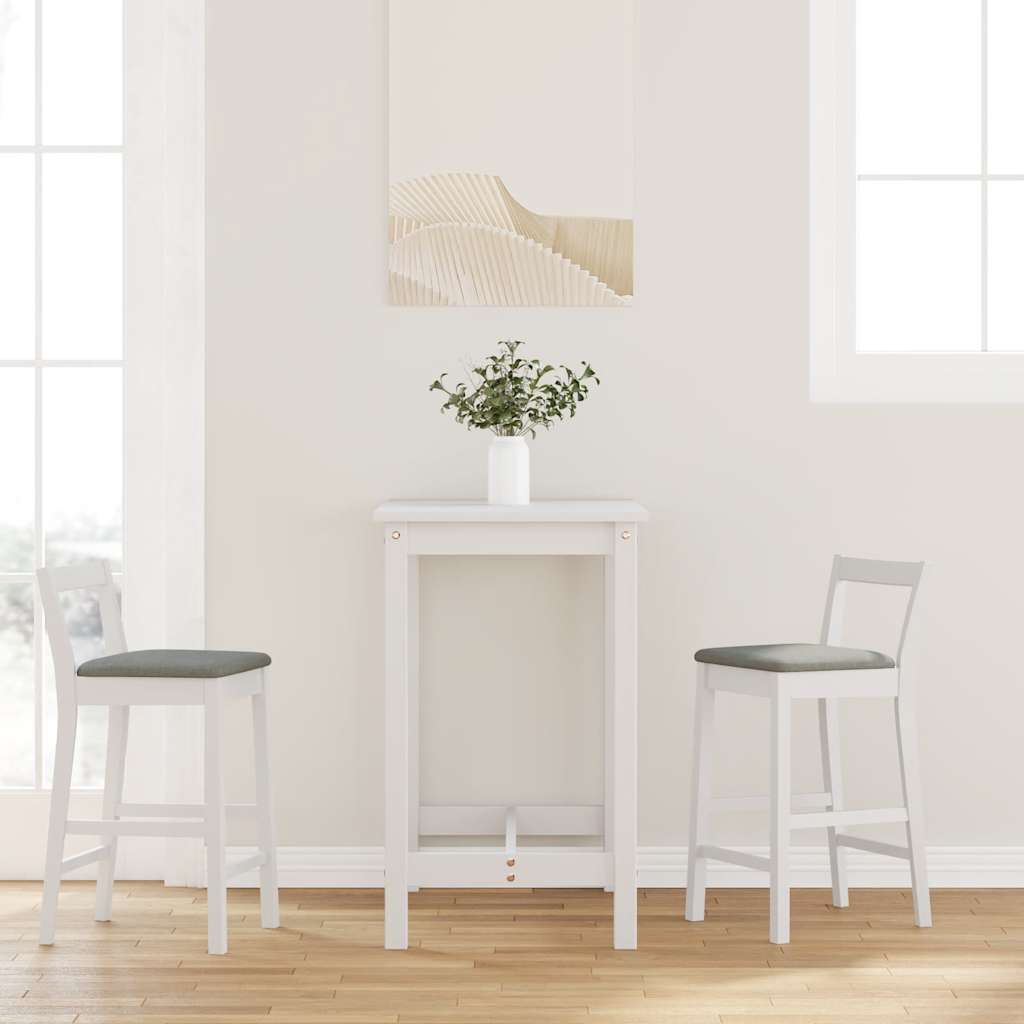 Barkrukken met kussens 2 stuks wit massief hout rubber is nu te koop bij PeponiXL, paradijselijk wonen!