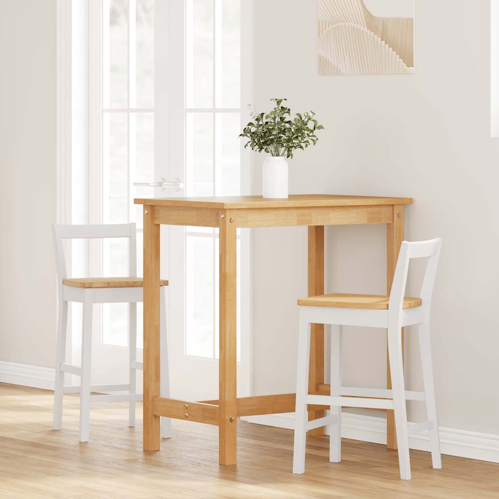 Barkrukken 2 stuks Wit Massief Hout Rubber is nu te koop bij PeponiXL, paradijselijk wonen!