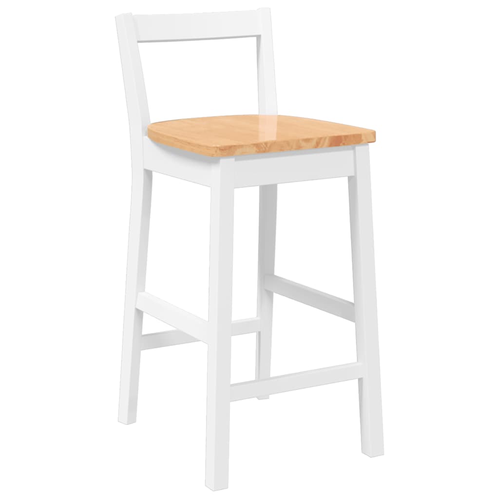 Barkrukken 2 stuks Wit Massief Hout Rubber is nu te koop bij PeponiXL, paradijselijk wonen!