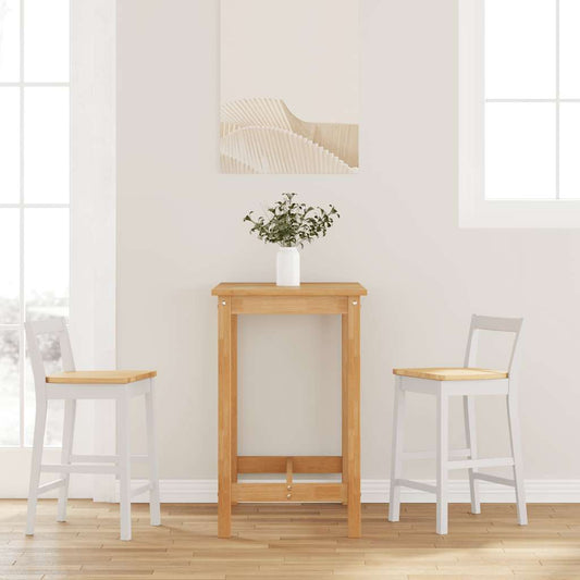 Barkrukken 2 stuks Wit Massief Hout Rubber is nu te koop bij PeponiXL, paradijselijk wonen!