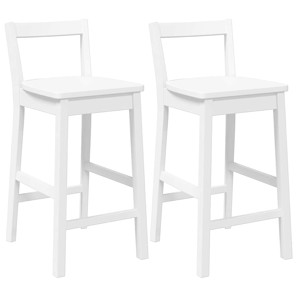 Barkrukken 2 stuks Wit Massief Hout Rubber is nu te koop bij PeponiXL, paradijselijk wonen!