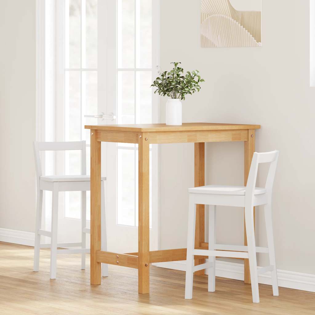 Barkrukken 2 stuks Wit Massief Hout Rubber is nu te koop bij PeponiXL, paradijselijk wonen!