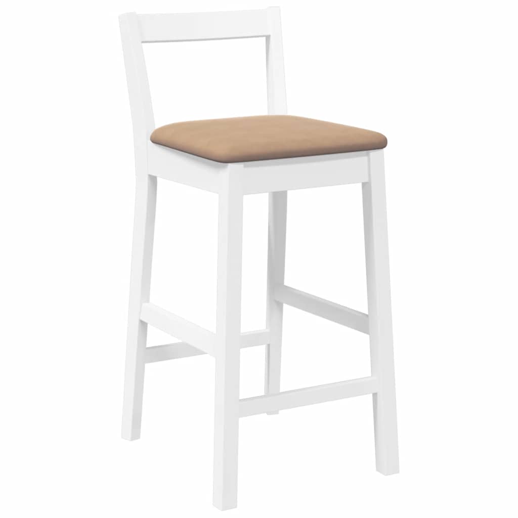 Barkrukken met kussens 2 stuks wit massief hout rubber is nu te koop bij PeponiXL, paradijselijk wonen!