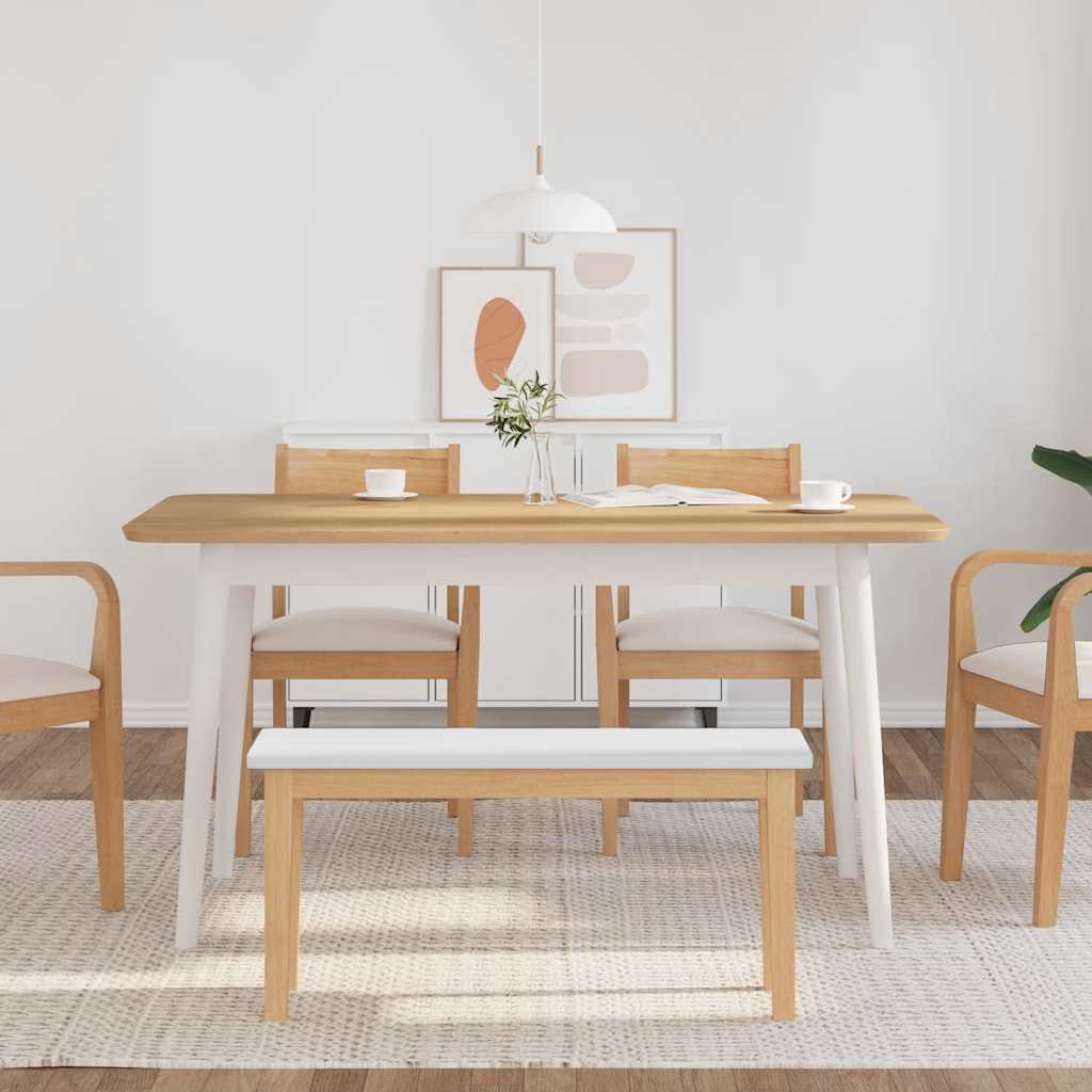 Bank 90 cm massief hout rubber wit is nu te koop bij PeponiXL, paradijselijk wonen!