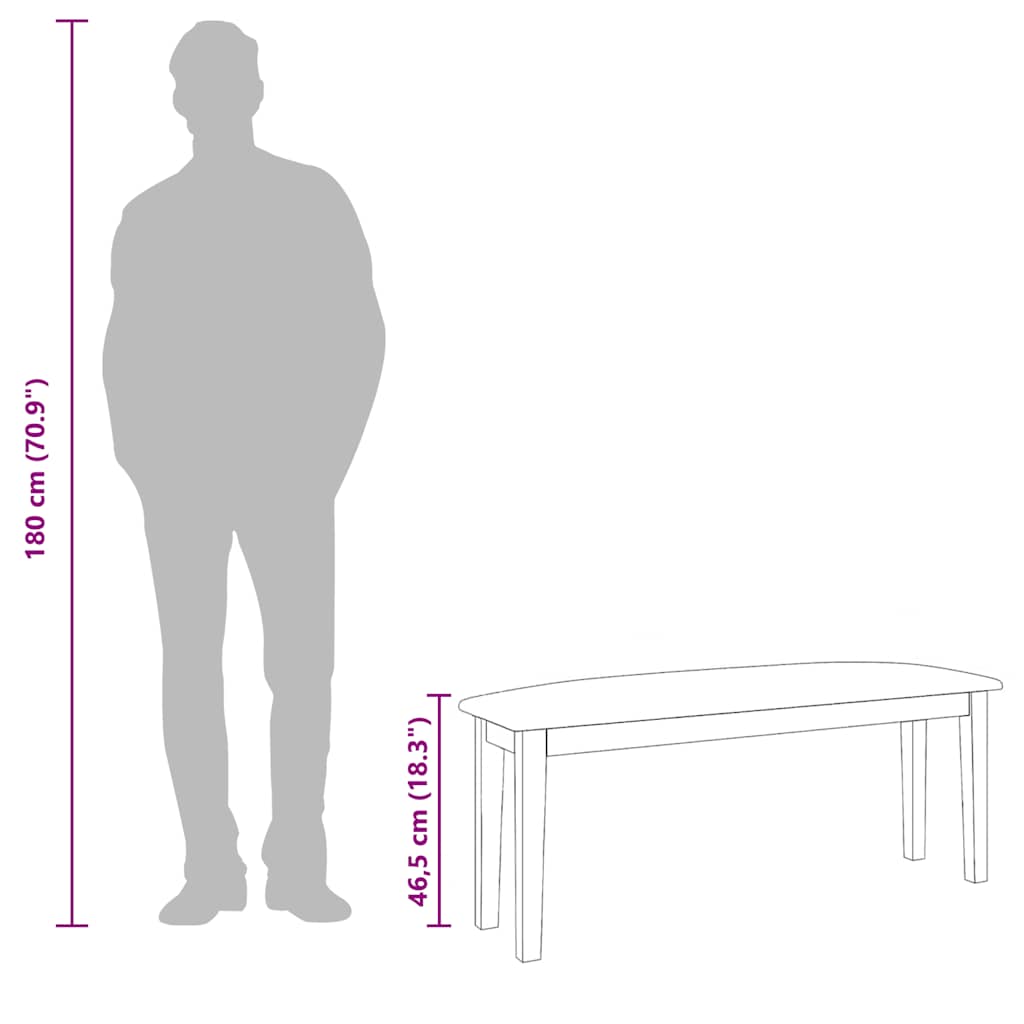 Bank 110 cm massief hout rubber bruin is nu te koop bij PeponiXL, paradijselijk wonen!