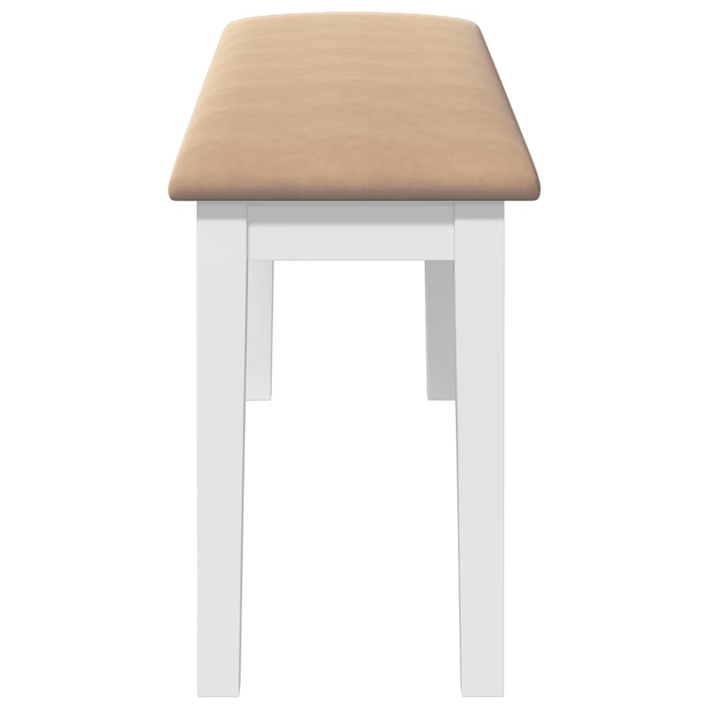Bank 110 cm massief hout wit rubber