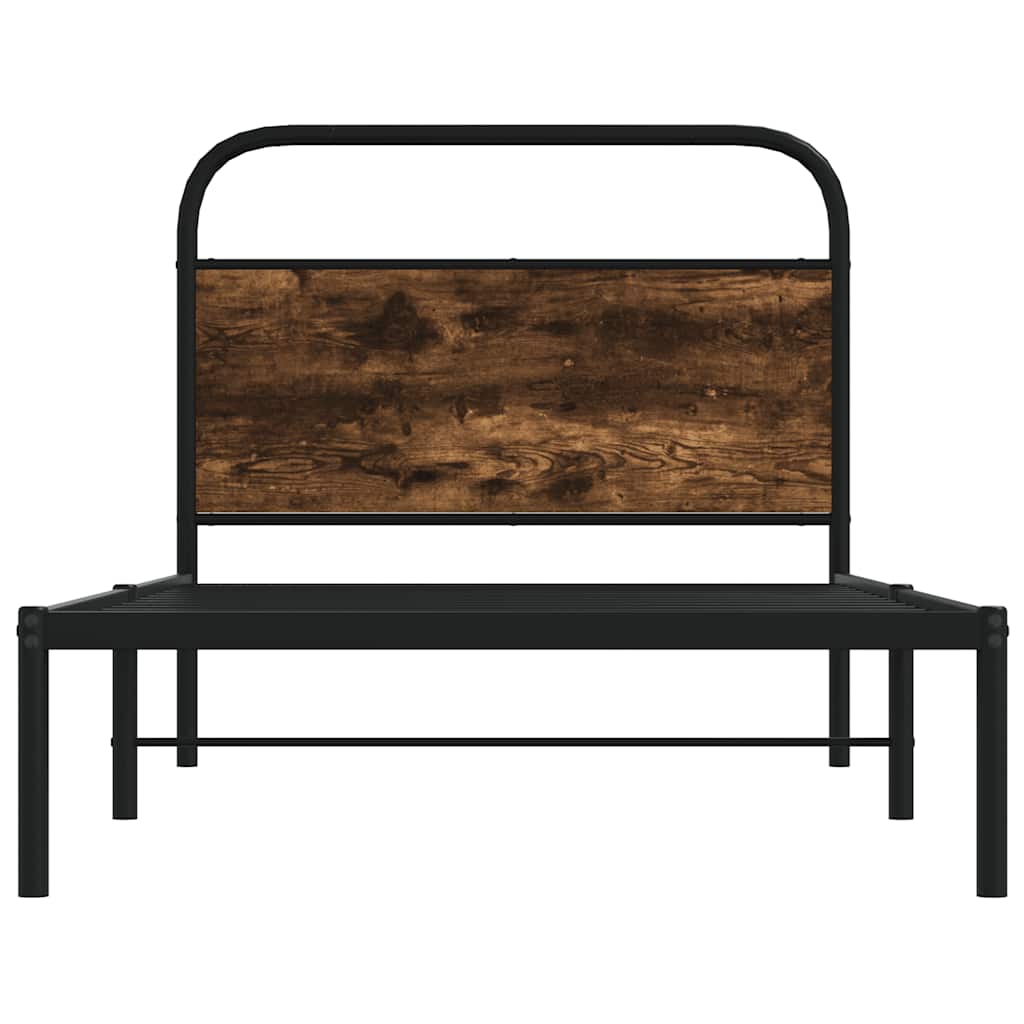 Bedframe zonder matras bewerkt hout gerookt eiken 100x190 cm is nu te koop bij PeponiXL, paradijselijk wonen!