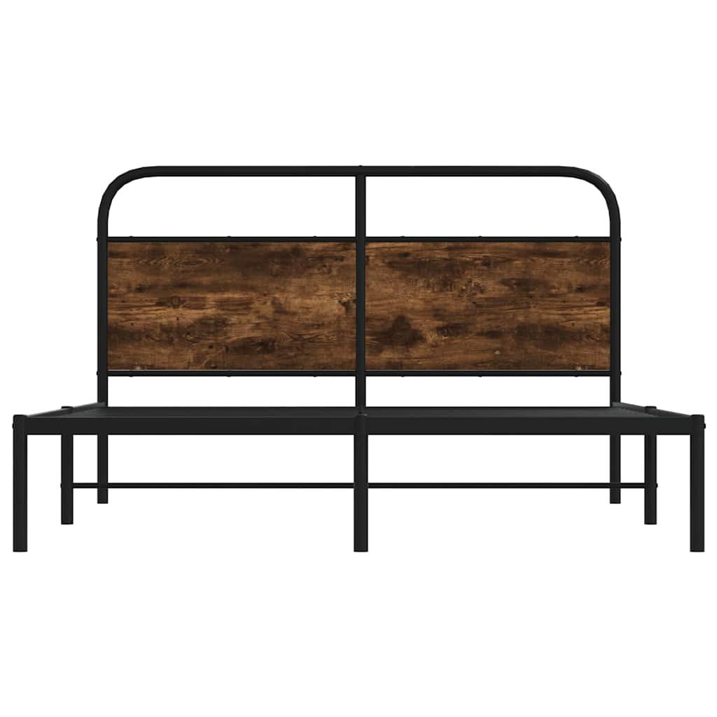 Bedframe zonder matras bewerkt hout gerookt eiken 120x190 cm is nu te koop bij PeponiXL, paradijselijk wonen!