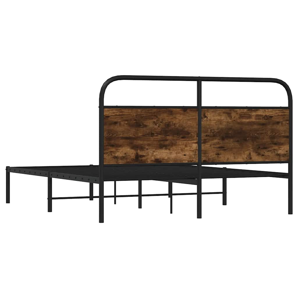Bedframe zonder matras bewerkt hout gerookt eiken 120x190 cm is nu te koop bij PeponiXL, paradijselijk wonen!