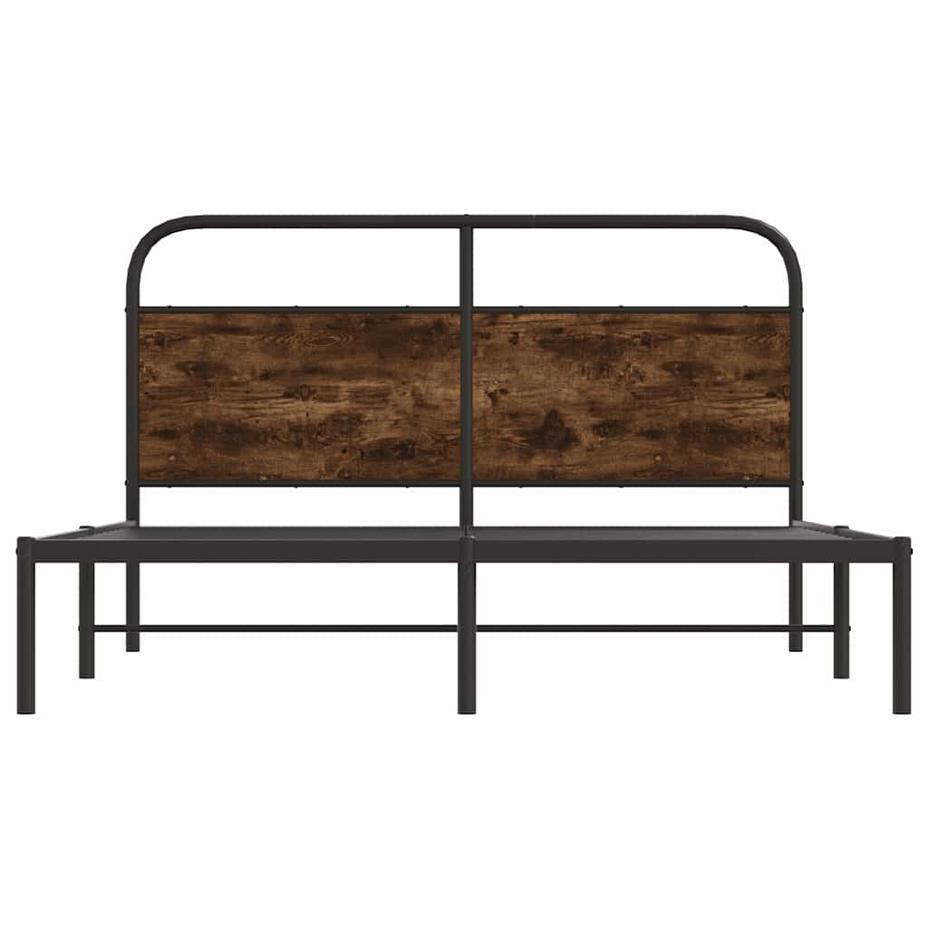 Bedframe zonder matras bewerkt hout gerookt eiken 150x200 cm is nu te koop bij PeponiXL, paradijselijk wonen!